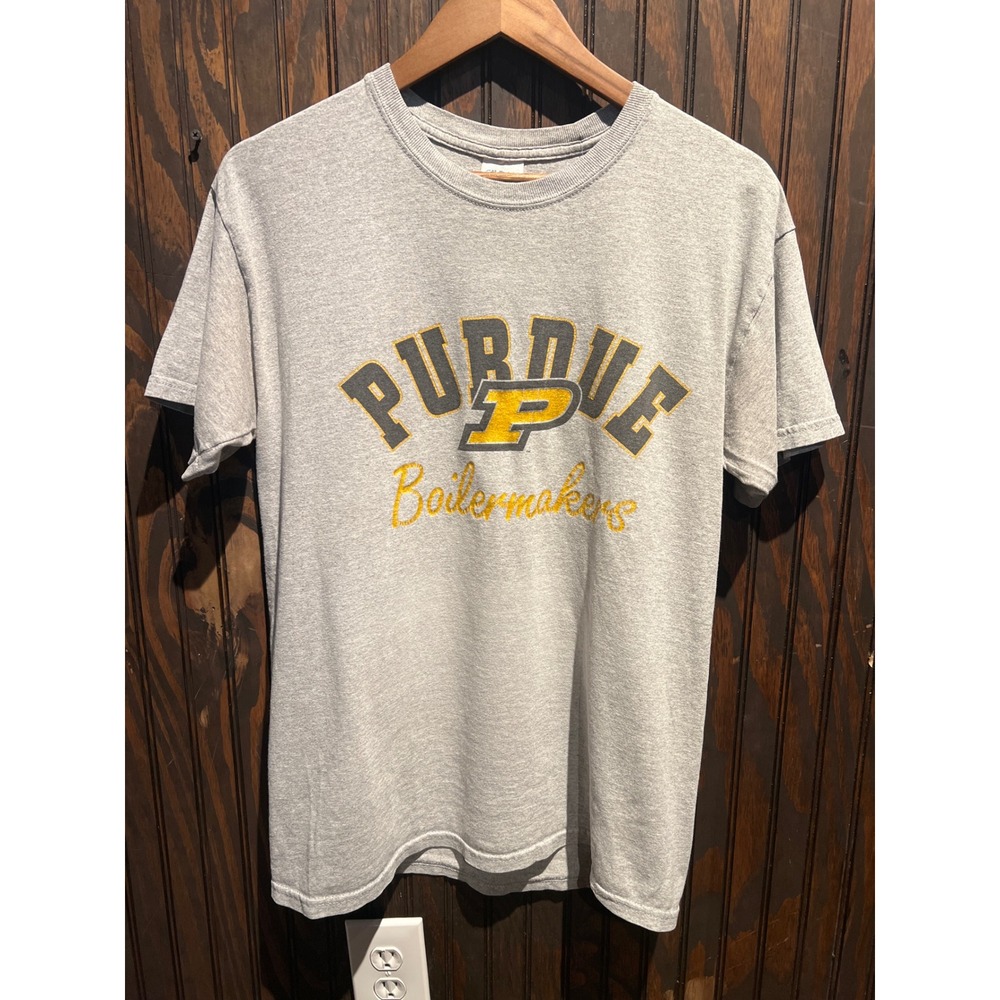 Purdue Boilermakers Gildan NCAA Graphic T-Shirt Heather Gray Mens XL 25x28